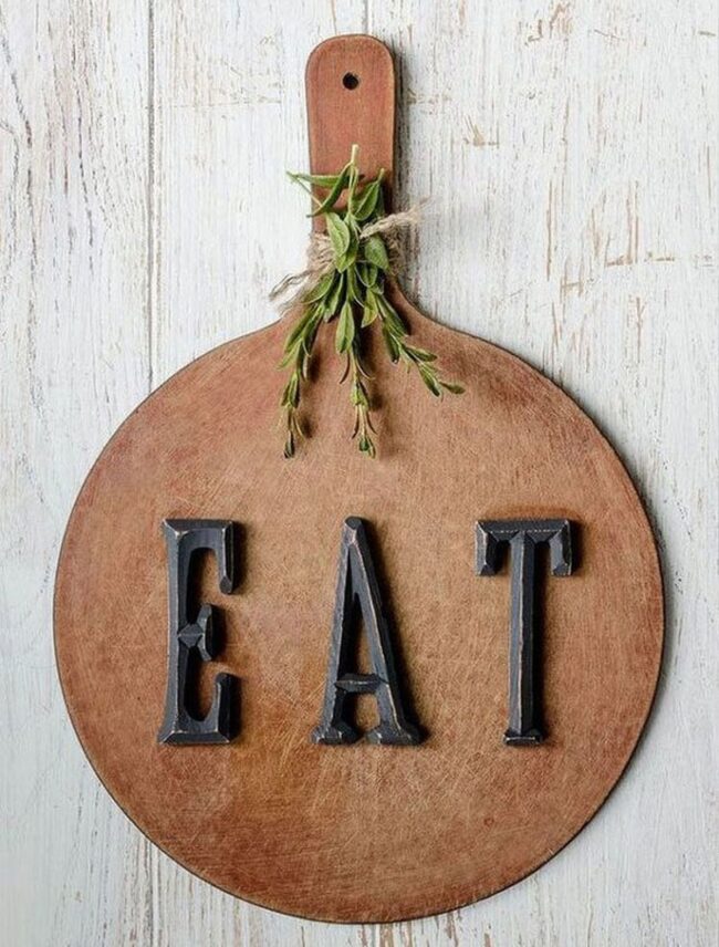 Vintage Wood "Eat" Sign Charm